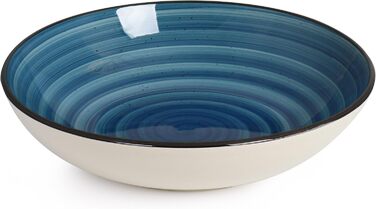 Elama Gia Столовий сервіс з кераміки, круглий, темно-синій, 24 елементи