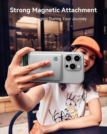 Powerbank Kuulaa Ultra Slim Magsafe 10000mAh з PD 20W, USB-C, для iPhone 17/16/15/14/13/12/Pro/Pro Max