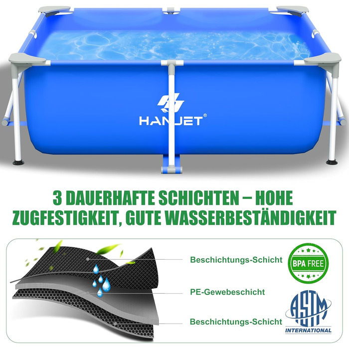 Басейн сталевий каркасний 110x110x35 см, блакитний - для саду та відпочинку