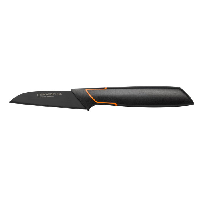 Ніж для чищення овочів Fiskars Design Edge 8 см, березове дерево, чорний 1003099
