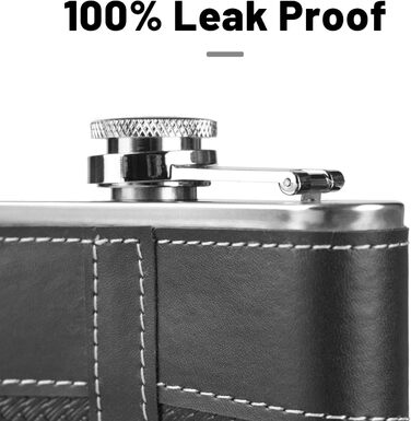 Фляга для чоловіків LH HOME 237 мл з нержавіючої сталі, подарунковий набір, фляга-термос, стаканчики, чорна