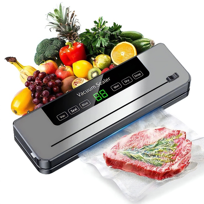 Вакууматор для продуктів: пакувальник з 5 режимами роботи для пакетів XXL