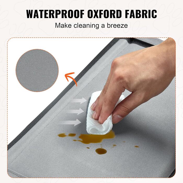 Автокрісло для собак VEVOR, сіре, до 22 кг (M) - водонепроникне, з підставкою, з поводом