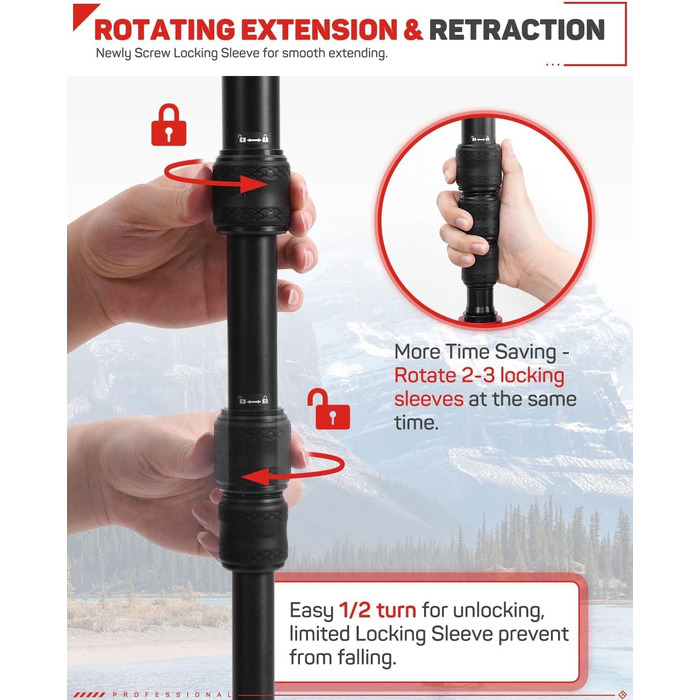 Монопод IFOOTAGE Cobra 3 A180T для камер Sony, Nikon, DSLR, з алюмінію, до 8 кг