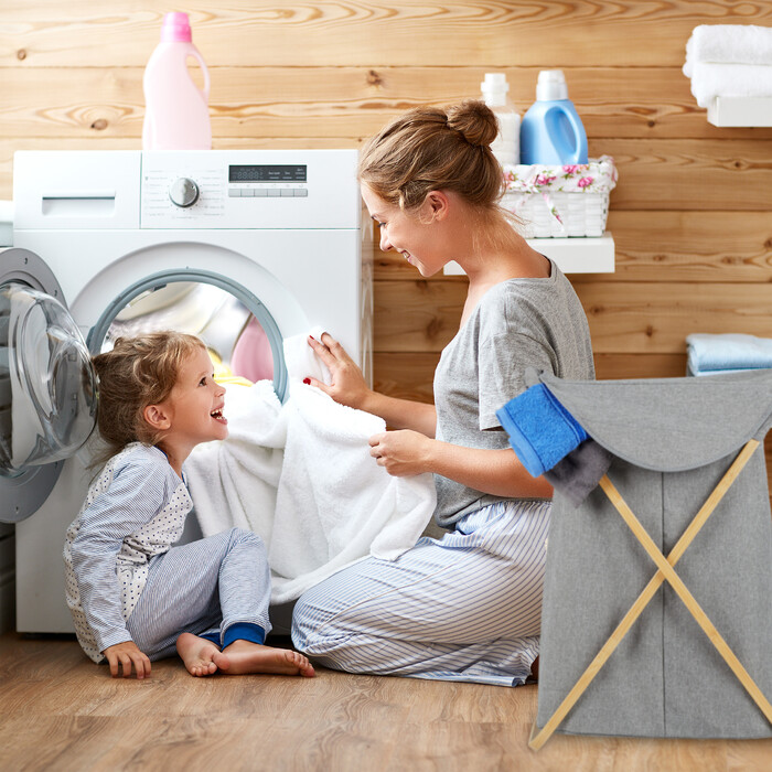 Relaxdays Laundry Basket, 58 Liter, Foldable