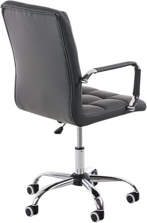 Офісний стілець CLP Deli V2 з штучної шкіри, сірий | Регульована висота сидіння, м'яке сидіння
