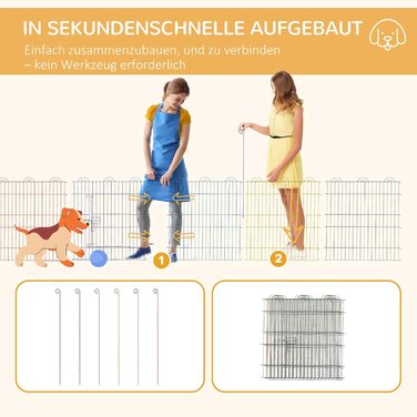 PawHut® вольєр для цуценят, огорожа для собак, вольєр-загон, 120x60x80 см (різнокольоровий)