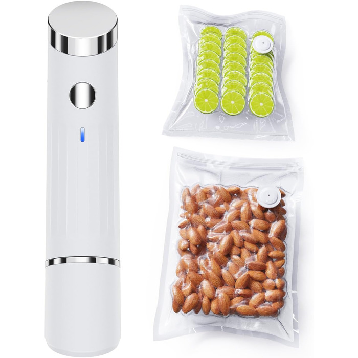 Вакуумний пакувальник FNITAER: компактний апарат для швидкої вакуумної упаковки продуктів, комплект з 20 великих пакетів