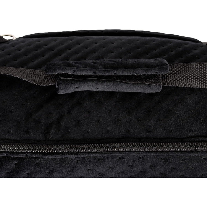 Сумка-переноска для собак та котів | Сумка на плече для тварин з гумкою та карабіном | до 15 кг | Матеріал: штучний замш (Velvet) | Розмір: L | Чорний колір, 42 x 29 x 33 см