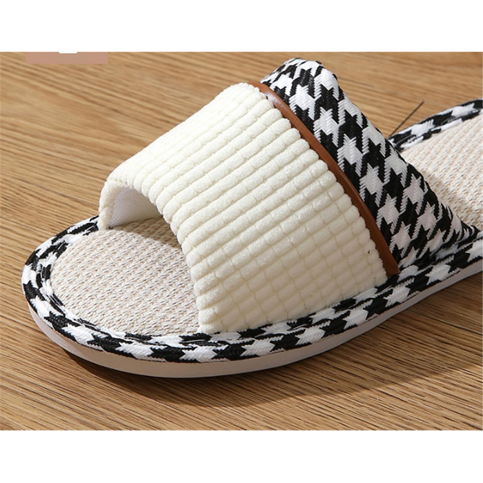 Зимові тапочки для гостей з льону, унісекс. Теплі, миючі, з антиковзким покриттям. Тапочки для дому, 36/37 EU, бежеві