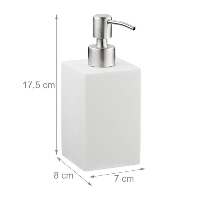 Relaxdays Stainless Steel Soap Dispenser with Pump, Square