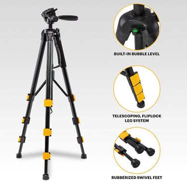 Штатив KODAK PhotoGear 2-в-1 з моноподом | Легкий 70' 4-секційний штатив з flip-lock з алюмінію | Знімні пластини для штатива