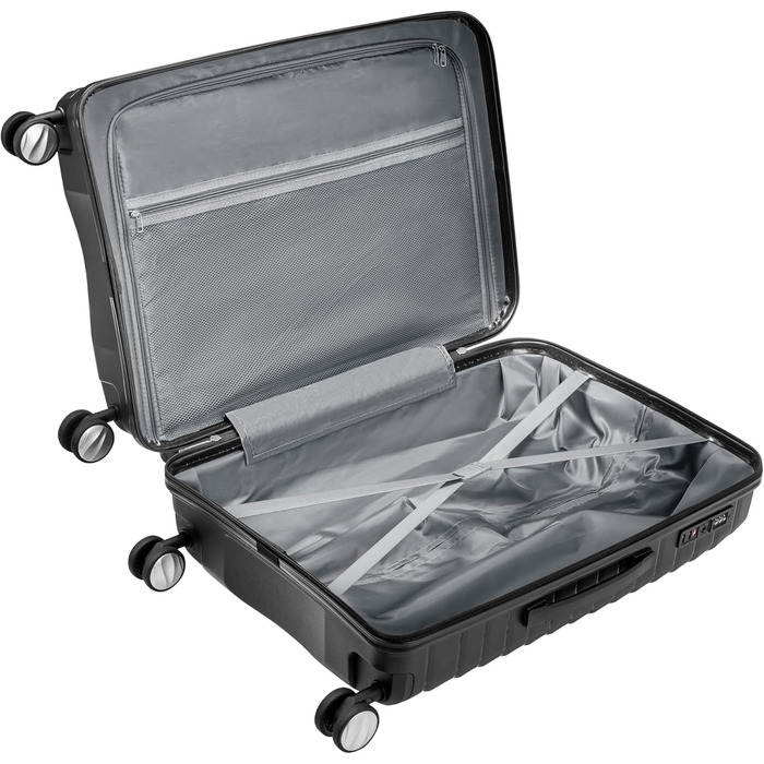 Набір валіз Zelsius 4 шт., чорний | Чотири валізи з жорстким корпусом, TSA замком, подвійними колесами та внутрішнім роздільником | Валізи ручної поклажі, набір валіз з жорстким корпусом 4 шт., велика валіза, дорожній набір