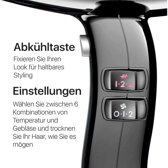 Професійний фен Valera Swiss Silent Jet Light 7500 Ultrablack: потужний мотор PM-Pro, 2000 Вт, іонізація, 6 температурних режимів