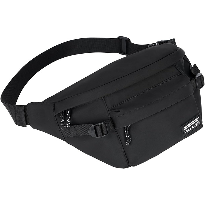 Спортивна нагрудна сумка YaKuss, велика водонепроникна поясна сумка через плече, регульований ремінь для бігу, подорожей, чорна