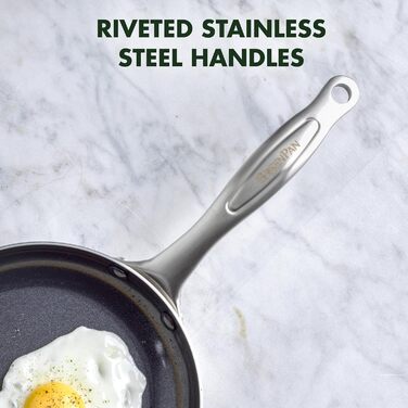 Набір посуду GreenPan TriClad з нержавіючої сталі, 10 предметів, з антипригарним покриттям, індукційний, без PFAS