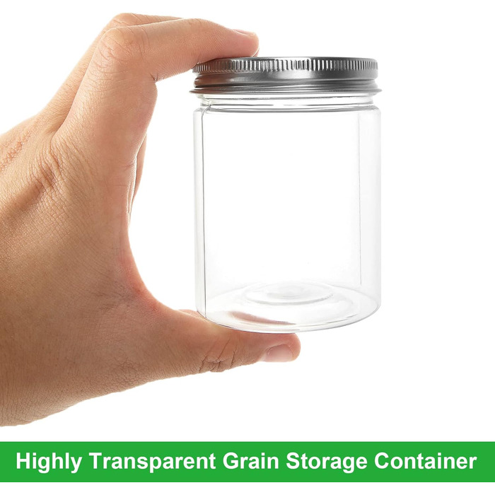 Набір пластикових контейнерів 20 шт. по 250 мл з кришкою, герметичні, BPA-Free, прозорі, для зберігання спецій, мюслі, цукерок, джему