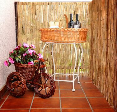 Weiden tablet with handle, basket tablet, tray, basket serving tray with coffee motif LWKW
