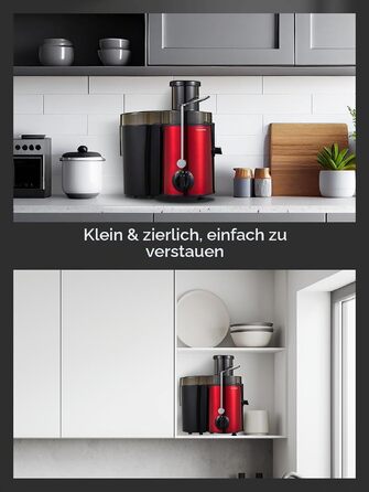Електрична центрифужна соковижималка FOHERE Entsafter, 800 Вт, червона