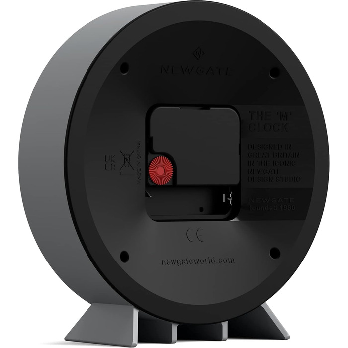 NEWGATE® M Mantel Clock Railway Silent Sweep - 'No Tick' - A modern mantel clock - Small clock - Clocks for living room - Office clock - Desk clock - Mantel clocks - Railway dial - (Grey)