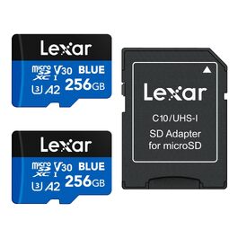 Карта пам'яті MicroSDXC Lexar Blue 256GB, швидкість до 160 МБ/с, UHS-I (набір 2 шт)