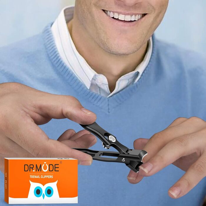 Набір кусачок для нігтів DRMODE Profi: кусачки для врослих нігтів, кусачки для товстих нігтів, ножиці для нігтів для літніх людей та чоловіків (2 шт., чорні)