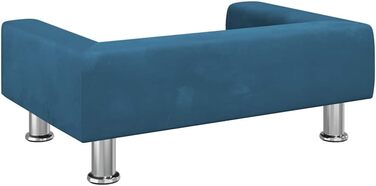 Крісло-ліжко для собак, м'яке ліжко для домашніх тварин, крісло для собак та котів, світло-блакитний велюр (70 x 45 x 26.5 см)