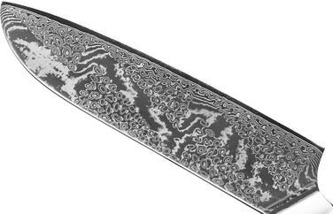 Японський ніж Wakoli Nitoko Santoku 18 см з дамаської сталі (67 шарів) VG10, HRC 60, G10 руків'я, Full Tang, для чистих нарізок, у подарунковій коробці