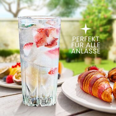 Cocktail Glasses Set of 12, 330ml, Dishwasher-Safe Drinking Glasses, Ribbed Glasses for Cocktails, Water, Juice, Mojito, Long Drinks