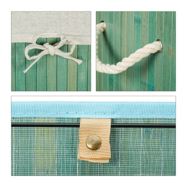 Relaxdays Bamboo Laundry Basket, Square