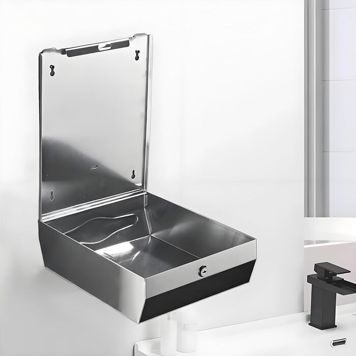 NICEME Paper Towel Dispenser, Paper Towel Holder with Lock, Multi-Fold Paper Towel Holder for Bathroom, Kitchen, Office, Holds 350-550 Sheets