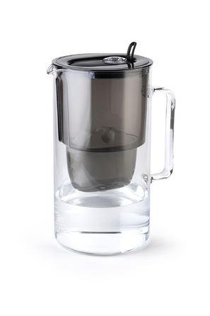 Скляний фільтр-кувшин Aquaphor Glass 2,5 л + 2 картриджі Maxfor+ Mg, чорний