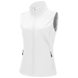 Легка жіноча софтшеллова жилетка 33,000ft: водонепроникна, вітрозахисна, для бігу, гольфу, туризму, біла