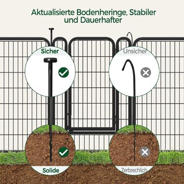 Переносний вольєр для собак Yaheetech 100 см, 16 частин, з 2 дверцятами, для дому та саду, без інструментів