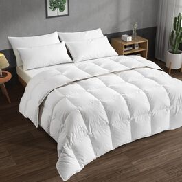 Ковдра пухова BedStory 135x200 см, всесезонна, 1215 г пуху та пір'я, 100% бавовна, щільність 450 г/м², сертифікати Oeko-TEX та RDS