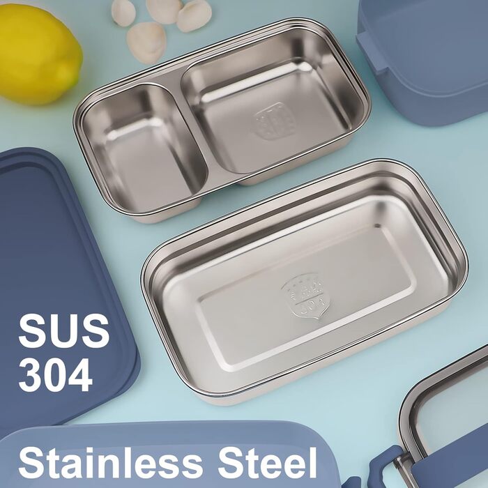 Ланчбокс Brotdose 3-ярусний для дорослих, 2200 мл, бенто-бокс з посудом, 3 відділення, BPA Free, для мікрохвильової печі, бежевий, 19.5 x 11.2 x 15 см