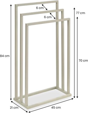 Підставка для рушників KUNO, лакована, металева, з 3-ма перекладинами (Бежевий)