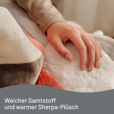 Електрична ковдра Imetec Adapto Tartan Festival, 160x120 см, тепла та затишна, з технологією Adapto, 6 температур, безпечна, швидкий нагрів, для дому, миюча, оранжево-сіра