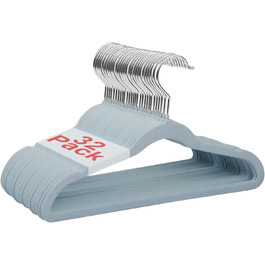 Дитячі вішалки для одягу, 28 см, м'які вельветові вішалки з 360° обертовим гачком, антиковзкі вішалки для одягу, економія місця для немовлят та малюків, 32 шт., блакитні