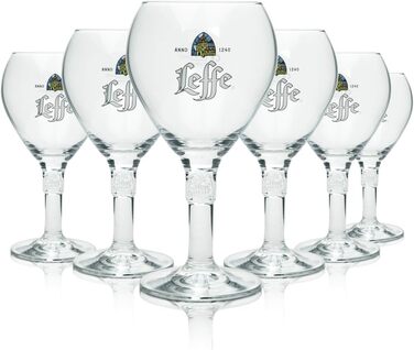 Набір келихів Leffe Large (6 шт) 330 мл для пива Leffe Blonde, Brown, Ruby, Double, Triple + підставки