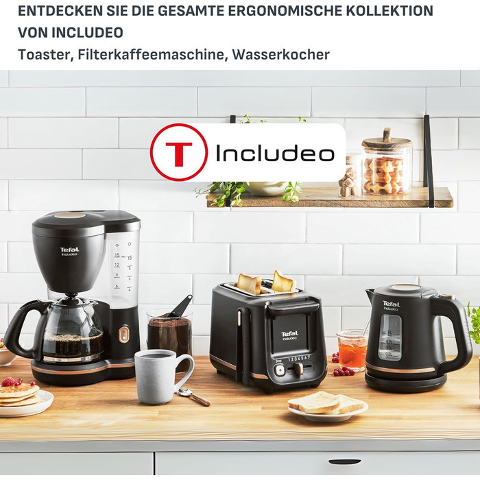 Електричний чайник Tefal Includeo KI5338, 1 л, 2400 Вт, чорний