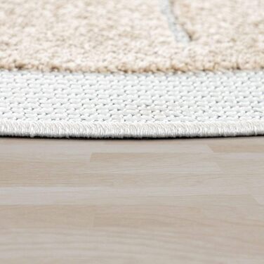Paco Home Kids Rug Children's Room Outdoor Rug Round Play Rug Modern 3D Effect, Size: Ø 120 cm Round, Color: Beige