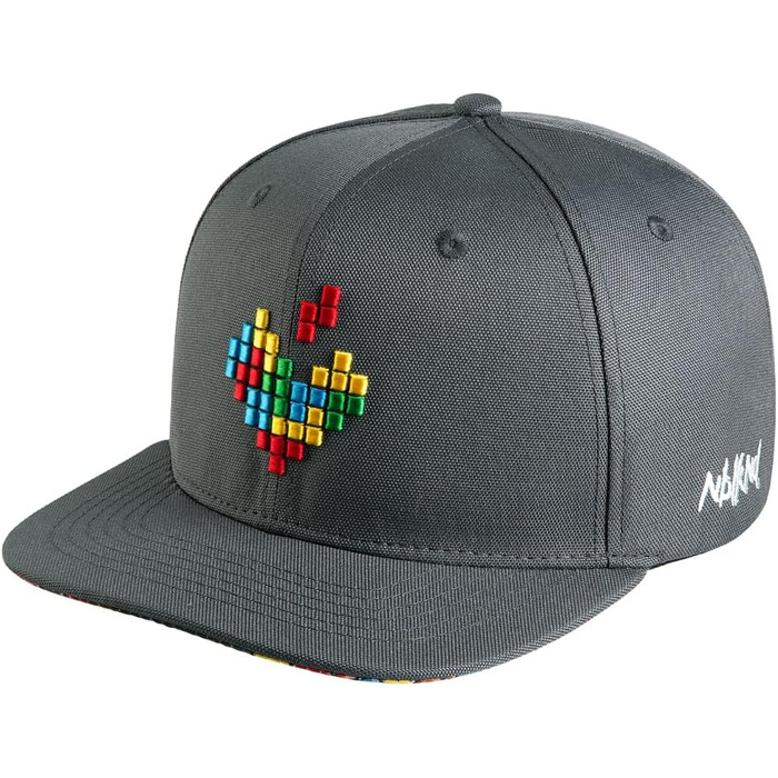 Кепка Nebelkind Snapback з піксельним дизайном, універсальний розмір, регульована, unisex, чоловіча/жіноча, стильна бейсболка в стилі streetwear, сірий колір