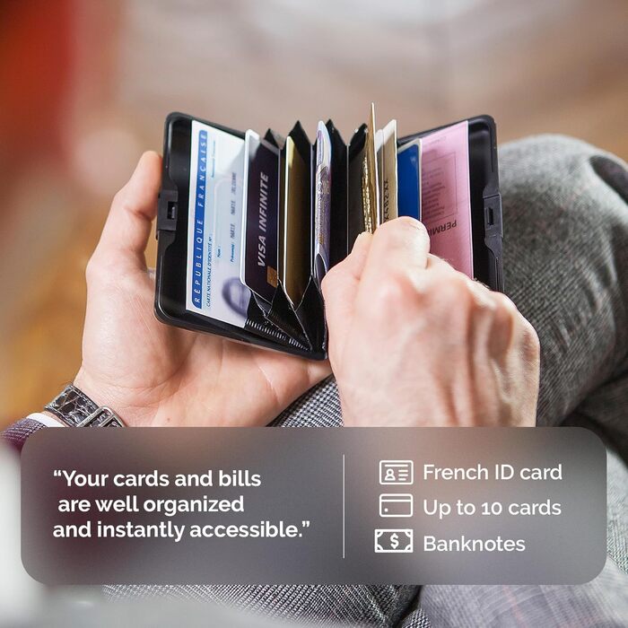 Гаманець ÖGON DESIGNS Smart Case Big Stockholm з алюмінію, велика місткість, RFID-захист, алюміній-титан (універсальний)