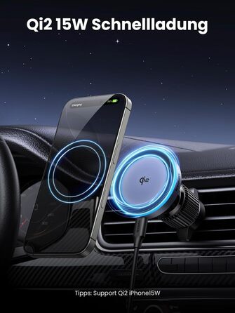 Автотримач для телефону UGREEN з MagSafe та зарядкою 15W (1M кабель) - сумісний з iPhone 17/17 Pro/17 Pro Max/16/15/14/13