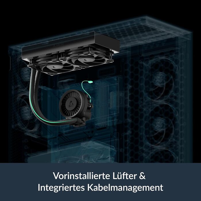 ARCTIC Liquid Freezer III Pro 280 - Помпа водяного охолодження ПК, AIO CPU, 2x140 мм, чорний