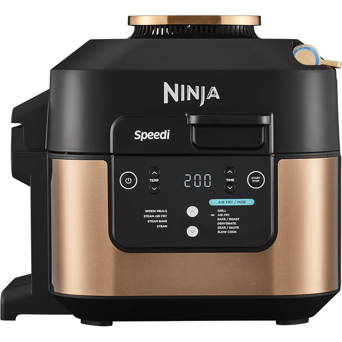 Ninja Speedi Multi Cooker, 5.7L, 10-in-1 Multi Cooker, Air Fryer Hot Air Fryer, Slow Cooker Slow Cooking, Grilling, Baking, Black & Copper ON400EUCP