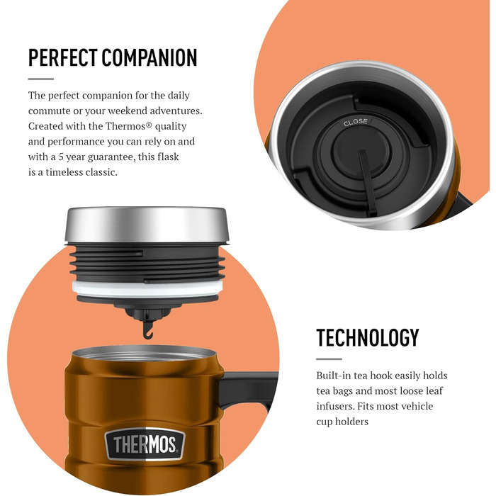 Термос König Travel Mug з нержавіючої сталі - Матовий чорний (470 мл)