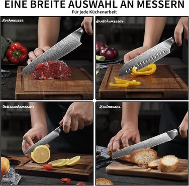 Набір кухонних ножів FUTHVWIN 7 предметів: професійний набір з японської високоякісної сталі з ергономічною ручкою, у подарунковій коробці