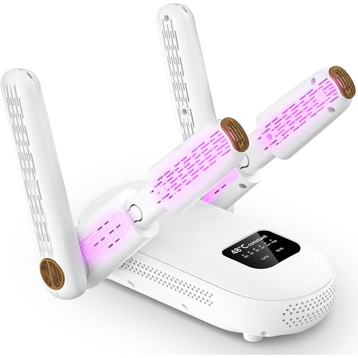 Електричний сушильник для взуття 2 пари, з таймером 1/3/6 год та 2 швидкостями, UV-лампа, складаний дизайн, для взуття, рукавичок, шапок, шкарпеток, лижних черевиків